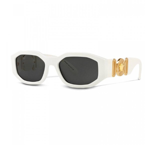 Authentic Versace Rectangular Sunglasses VE4361 401/87 White Frame Gray Lens 53M